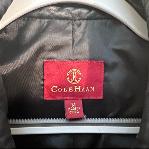 Cole Haan Black Leather Lamb Skin Jacket - Super Soft! Size M - Picture 2 of 10